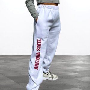 HYPE AND VICE Arizona State ASU Cozy Basic Boyfriend Sweats, White XS NWT